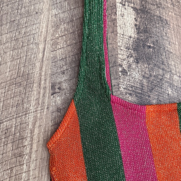 Farm Rio Shimmer Stripe Swimsuit Size Mediun NWT - Picture 7 of 9